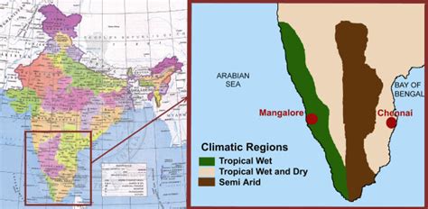 Geographical Location 34 And Climatic Regions For Mangalore And