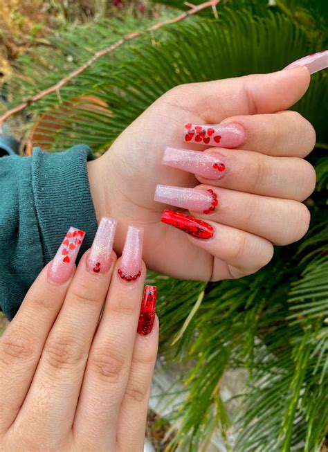 Pin By Jasmine Mora On Nails In 2023 Red Acrylic Nails February