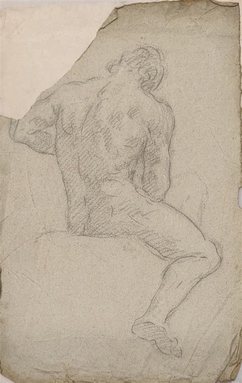 Figure Study Of A Seated Male Nude From Behind BIKGM EHive