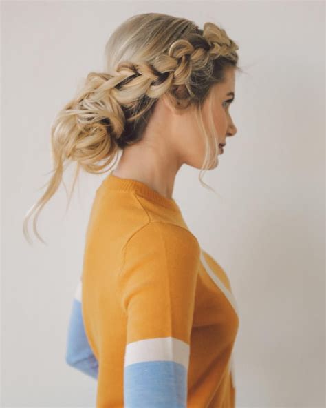 Braided Messy Bun 🧡 Amberfillerup Wearing The Color Barefoot Blonde