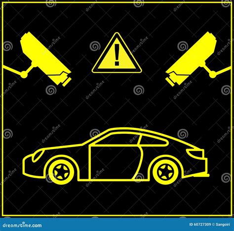 Video Surveillance for Cars Stock Illustration - Illustration of