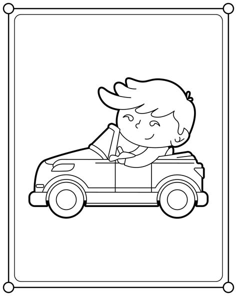 Desenho De Menino Dirigindo Carro Para Colorir Tudodesenhos Porn Sex