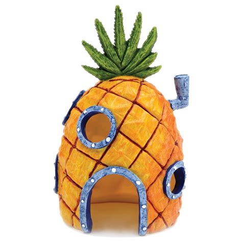 Penn Plax SpongeBob Squarepants Pineapple House with Swim Holes Aquatic Ornament, Small | Petco