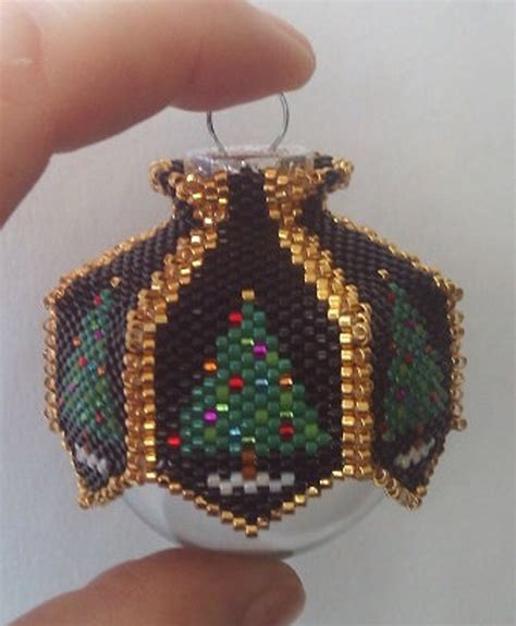 Christmas Tree Mini Beaded Ornament Cover E Pattern Etsy Beaded