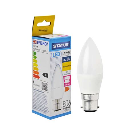 Wholesale Status LED Candle Light Bulb 8w=60w Bayonet (B22) Homeware