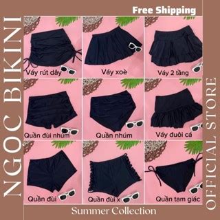Váy bơi Quần bơi lẻ bikini đồ bơi đi biển màu Đen Shopee Việt Nam