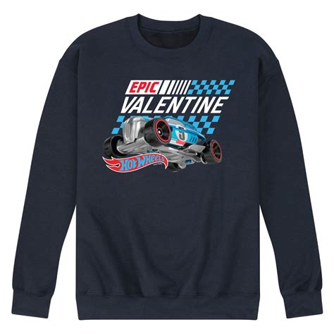 Hot Wheels Valentine S Epic Men S Crew Neck Fleece Pullover Walmart