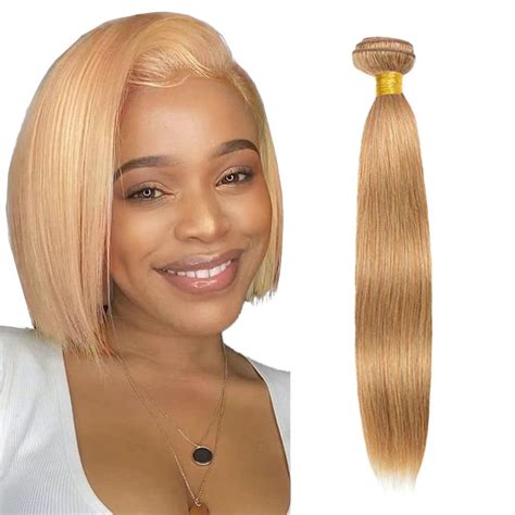 Amazon Color Human Hair Bundles Blonde Straight Bundles Human Hair A Brazilian Virgin