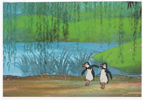 Mary Poppins Production Cel of Penguin Waiters.