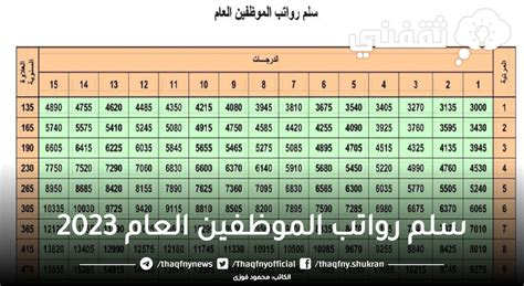 سلم رواتب الموظفين العام 2023 في المملكة العربية السعودية ثقفني