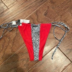 Kendall Kylie Swim Nwt Kendall And Kylie Cheetah Liquid Leo Red Piece String Bikini Set