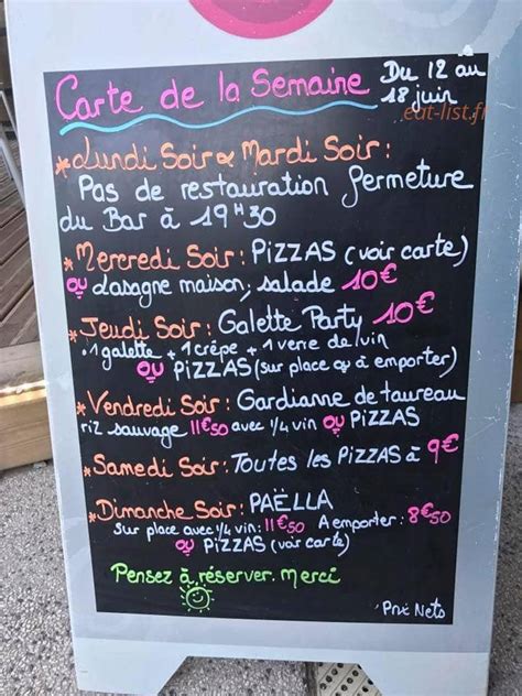 Les Sablettes Agde Menu Et Photos