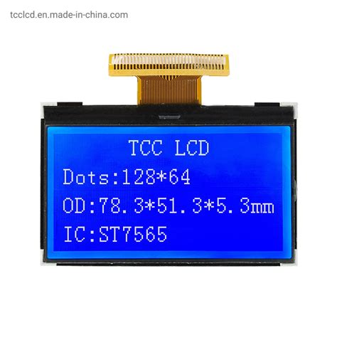 32 Pin 128X64 Cog LCD 8 Bit Parallel Interface Stn Blue Graphic LCD