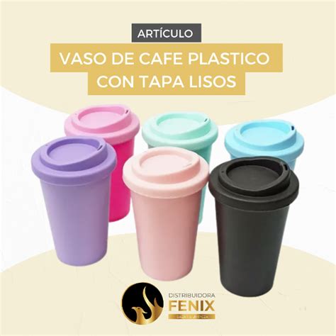 Vaso Plastico De Cafe Con Tapa Liso Distribuidora Fenix