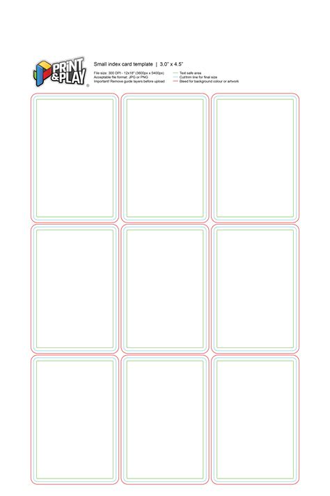 board game card template printable cards