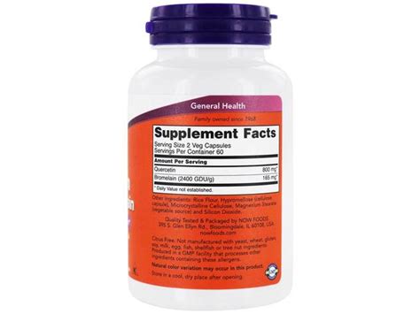 NOW Foods Quercetin With Bromelain 120 Vegetable Capsule S