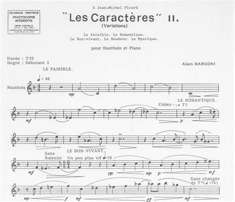 Les Caracteres Ii Variations Obpn Trevco Music