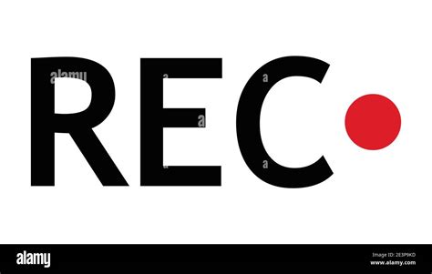 Recording sign. Record icon with REC text and red circle. Simple vector ...