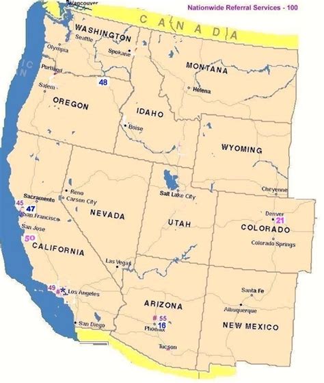 West Coast Map Of Usa Map