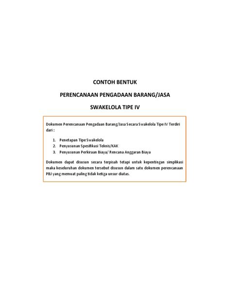 Perencanaan Swakelola Tipe Iv Pdf
