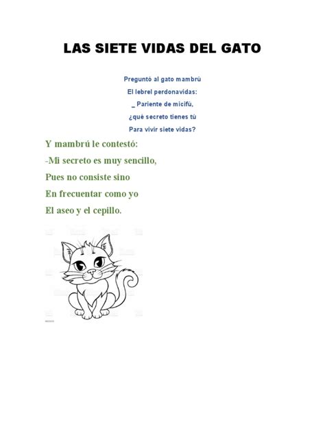 Poema Sietes Vidas Del Gato Pdf