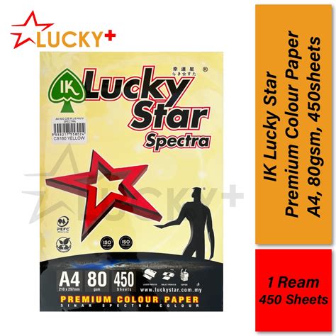 IK Lucky Star A4 Colour Paper 80gsm 450s Kertas Warna A4 Premium