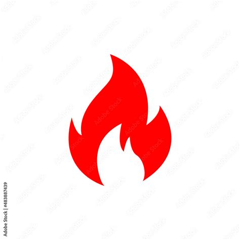 Fire Flame Vector Red Hot Fire Flame Heat Symbol Flat Vector Icon