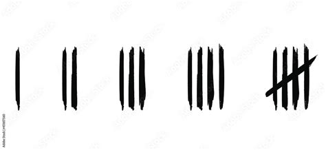 black tally counting marks cartoon brush stroke lijn pattern
