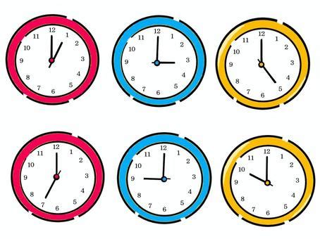 Free Vectors | Simple Analog Clock Set - Colorful 2