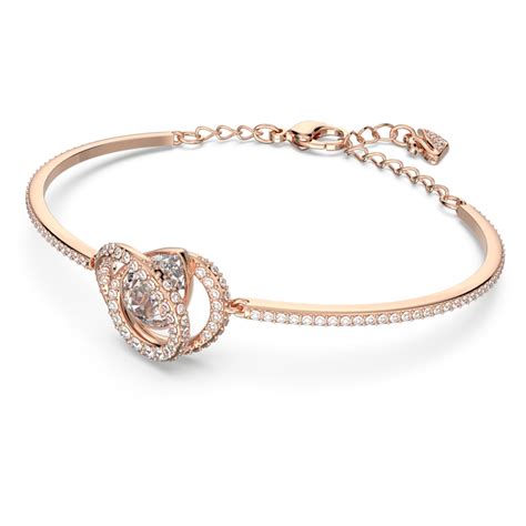 Generation Bangle White Rose Gold Tone Plated Swarovski