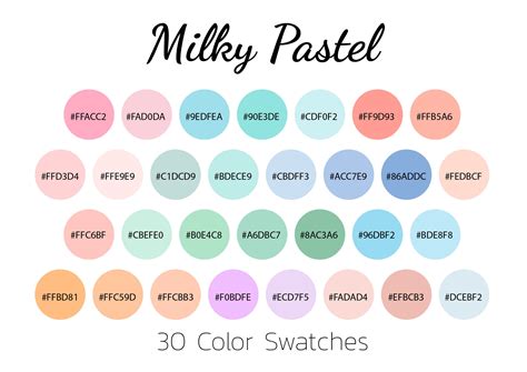 Pastel Laiteux Chantillons De Couleurs Palette De Couleurs Etsy France