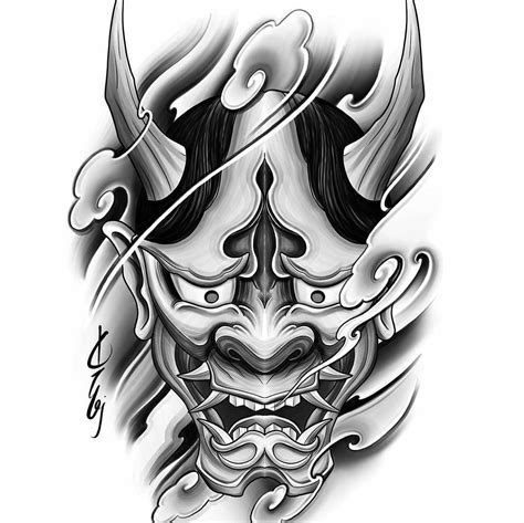 Hannya Mask Tattoo Design