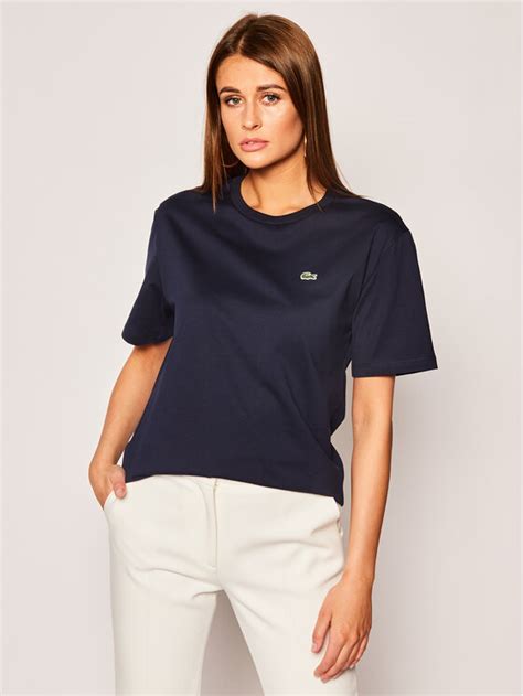 Lacoste T Shirt Tf Blu Scuro Regular Fit Modivo It