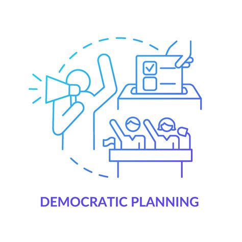 Democratic planning blue gradient concept icon. Land-use planning