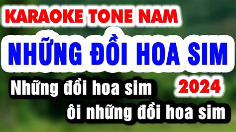 Karaoke Nh Ng I Hoa Sim Tone Nam P Karaoke Organ Youtube