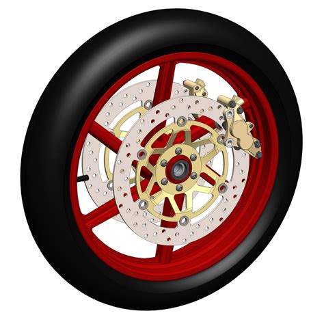 Колесо переднее мотоцикл Honda - Чертежи, 3D Модели, Проекты, Вело- и ...