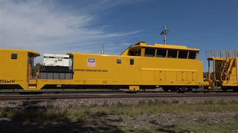 MOW Train On The UP Weed Sprayer With Drone View Long Mixed Freight