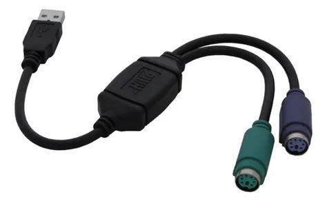 Cable Adaptador Ps De Usb Macho A Ps Hembras Hitto U Ps Negra