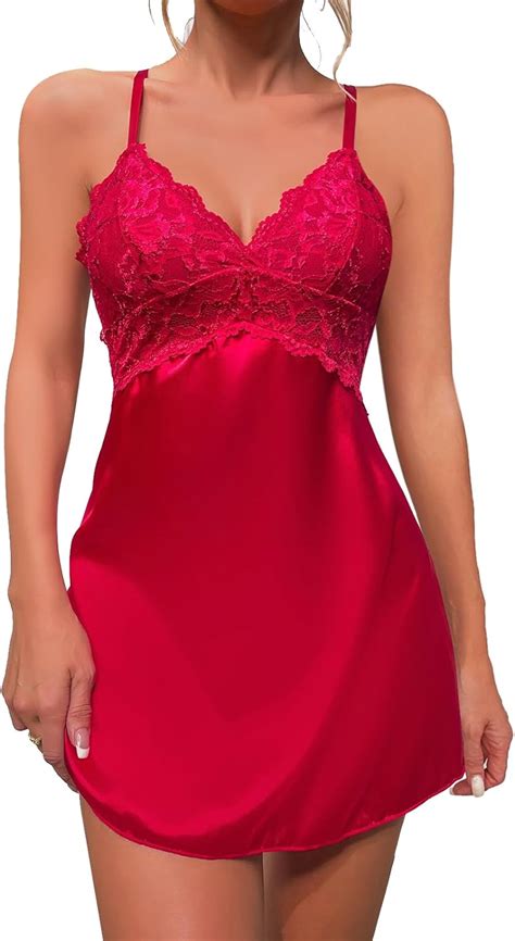 Amazon Hamefen Dream Love Women Lingerie V Neck Nightwear Satin