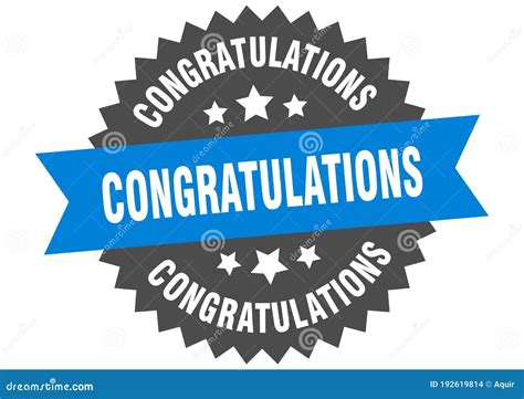 Congratulations Sign Congratulations Round Isolated Ribbon Label Stock