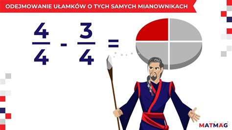 Odejmowanie ułamków o tych samych mianownikach MATMAG YouTube