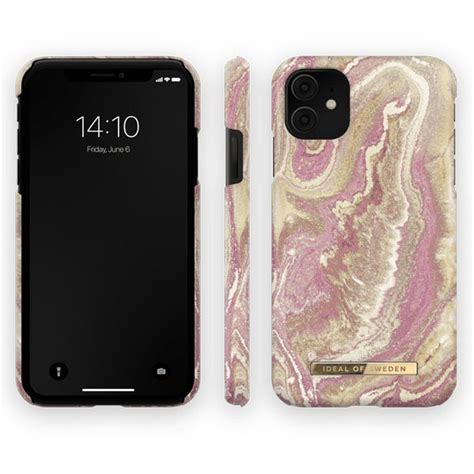 Ideal Of Sweden Fashion Case Suits Iphone Xr Golden Blush Marble