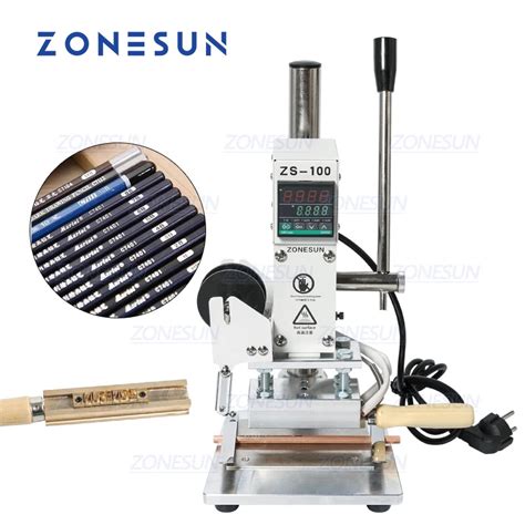 ZONESUN ZS A Custom Logo Hot Foil Stamping Machine For PVC Card Leather Paper Pencil Heat