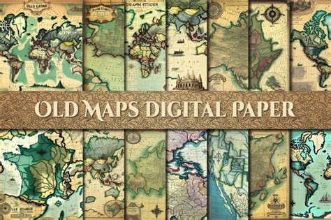 Old Maps Digital Paper Graphic by Shahed_arts · Creative Fabrica