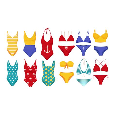 Collection Of Women S Swimwear Set Of Fashionable Swimsuits Or Bikini Tops And Bottoms Women S
