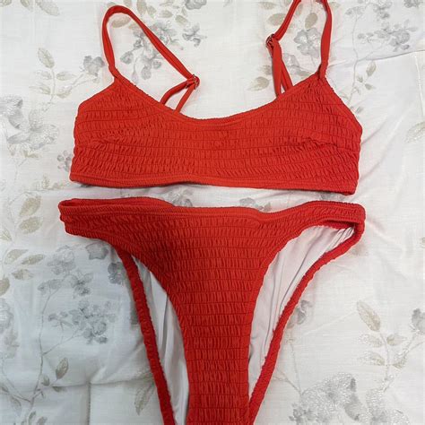 Hello Molly Cheeky Red Bikini Set Size 2 Size 2 Au Depop