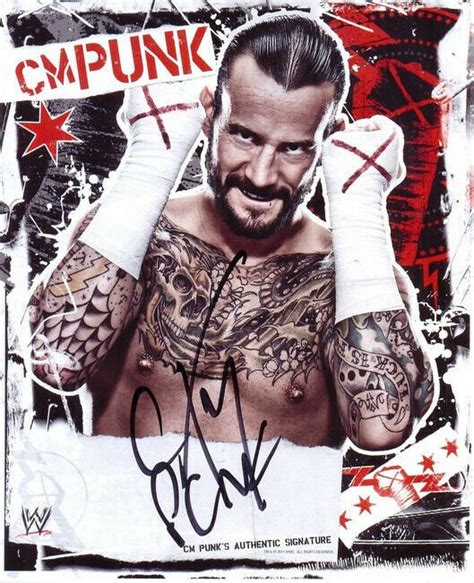 CM PUNK SIGNED PROMO PHOTO 8X10 RP AUTO AUTOGRAPHED WWE WRESTLING