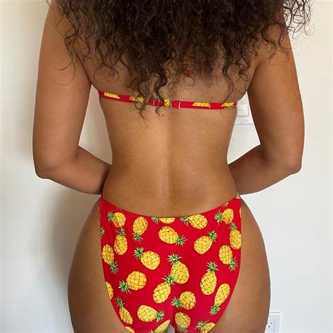 Vintage Red Pineapple Fruit Bikini Set All Bikinis Depop