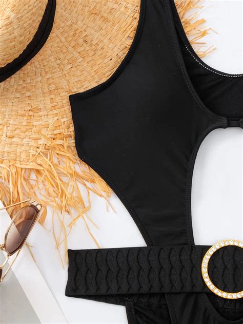 Luxury Black Womens Bikini Bathing Suit XXX Crystal Beachwear