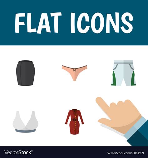 Flat Icon Garment Set Of Trunks Cloth Lingerie Vector Image